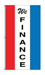 Small Vertical Stripe Message Flag - "We Finance"