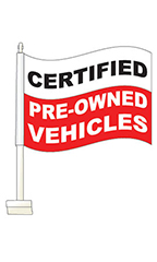 Window Clip On Flag - "Certified Pre-Owned" - Red