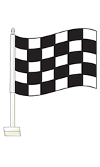 Window Clip On Flag - Checkered Black/White