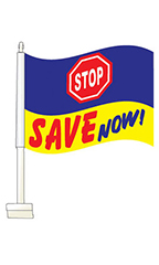 Window Clip On Flag - "Stop Save Now"