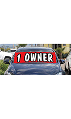 Windshield Banner With Bungee Cord - "1 Owner"