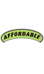 Arch Windshield Slogan Sticker - Black/Neon Green - "Affordable"