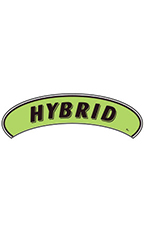 Arch Windshield Slogan Sticker - Black/Neon Green - "Hybrid"