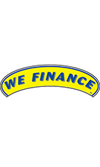 Arch Windshield Slogan Sticker - Blue/Yellow - "We Finance"