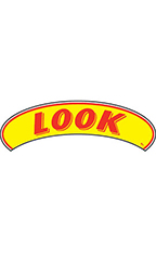 Arch Windshield Slogan Sticker - Red/Yellow - "Look"