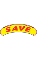 Arch Windshield Slogan Sticker - Red/Yellow - "Save"