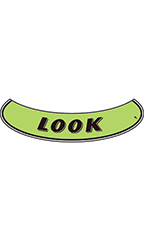 Smile Windshield Slogan Sticker - Black/Neon Green - "Look"