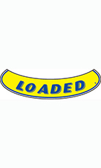Smile Windshield Slogan Sticker - Blue/Yellow - "Loaded"