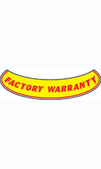 Smile Windshield Slogan Sticker - Red/Yellow - "Factory Warranty"