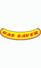 Smile Windshield Slogan Sticker - Red/Yellow - "Gas Saver"