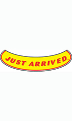 Smile Windshield Slogan Sticker - Red/Yellow - "Just Arrived"
