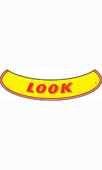 Smile Windshield Slogan Sticker - Red/Yellow - "Look"