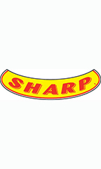 Smile Windshield Slogan Sticker - Red/Yellow - "Sharp"
