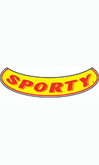 Smile Windshield Slogan Sticker - Red/Yellow - "Sporty"