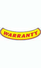Smile Windshield Slogan Sticker - Red/Yellow - "Warranty"