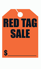 Mirror Hang Tags - Red - "Red Tag Sale"