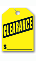 Mirror Hang Tags - Fluorescent Yellow - "Clearance"