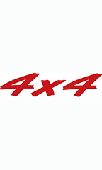 Designer Cut Windshield Slogan Sticker - Red/White - "4 X 4"