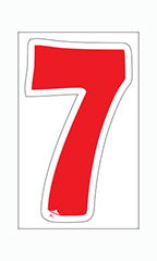 Die-Cut Window Numbers - Red - "7"
