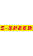Rectangular Slogan Windshield Sticker - Red/Yellow - "5-Speed"