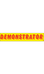 Rectangular Slogan Windshield Sticker - Red/Yellow - "Demonstrator"