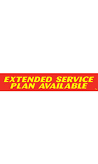 Rectangular Slogan Windshield Sticker - Red/Yellow - "Extended Service Plan Available"