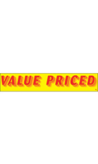 Rectangular Slogan Windshield Sticker - Red/Yellow - "Value Priced"