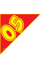 Corner Windshield Year Stickers - Red/Yellow - "05"
