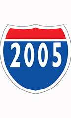 Interstate Sign Windshield Stickers - "2005"