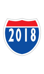 Interstate Sign Windshield Stickers - "2018"