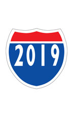 Interstate Sign Windshield Stickers - "2019"