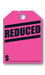 Mirror Hang Tags - Fluorescent Pink-  "Reduced"