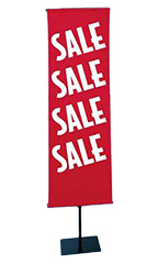 Black Banner Stand with Sale Banner