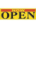Large Yellow Now Open Banner