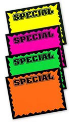 Small Colored Special Single-Sided Sign Cards