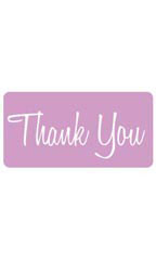 Lavender Rounded Rectangle Thank You Embellishment