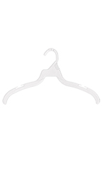 16 inch Sloped Shoulder White Plastic Dress Hangers
