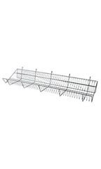 48 x 12 x 6 inch Black Downslope Shelf for Wire Grid with 4 inch Slanted Front Lip