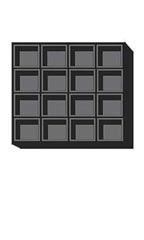 16 Section Black Flocked Tray Inserts