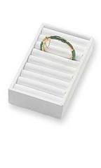 9 Section White Bangle Tray with Velvet Inserts