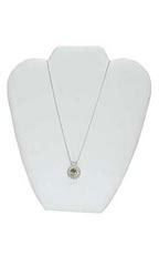 White Faux Leather Necklace Display Easel