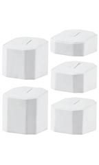 Hexagonal White Faux Leather Jewelry Display Risers - Set of 5