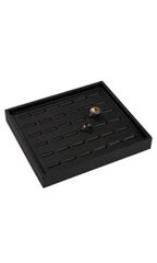 Small Black  Faux Leather Ring Tray