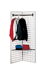 White Wire Grid V Unit Display with Shelf & Hangrail