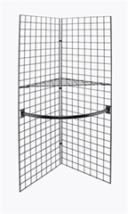 Black Wire Grid V Unit Display with Shelf & Hangrail