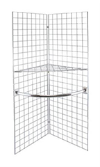 Chrome Wire Grid V Unit Display with Shelf & Hangrail