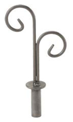 Boutique Raw Steel Double Curl Finial for Counter Merchandise Hooks