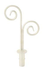 Boutique Ivory Double Curl Round Fitting Finial