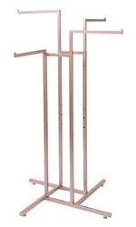 Rose Gold 4-Way Clothing Rack with Straight Arms