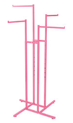Hot Pink 4-Way Clothing Rack with Straight Arms